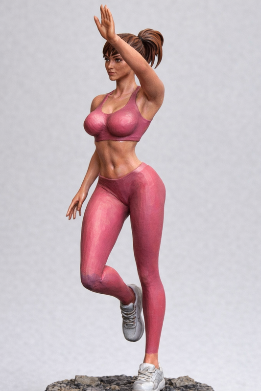 W53 – Woman at Aerobics Class Unpainted Scale Model Female Figure