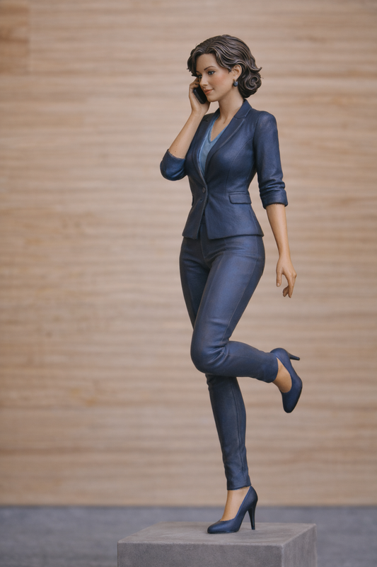 W63 – Walking Whilst on Her Phone Unpainted Scale Model Female Figure