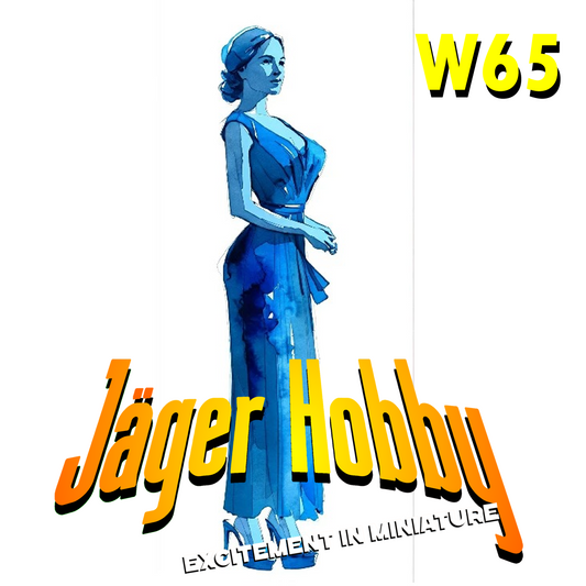W65 – Elegant Woman Standing in Evening Dress | Scale Model Female Figure