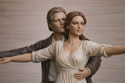 W69 Young Couple with Arms Outstretched – “Bow of the Ship” Pose – UNPAINTED