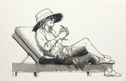 W77 Entspannte Sonnenliegefigur – Freizeit-/Deckszenenfigur, unbemalt