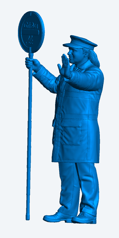 W79 Female School Crossing Patrol Officer Figure – Lollipop Lady Miniature UNPAINTED