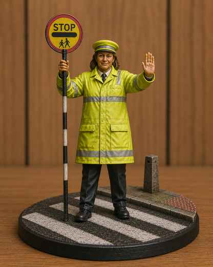 W79 Female School Crossing Patrol Officer Figure – Lollipop Lady Miniature UNPAINTED