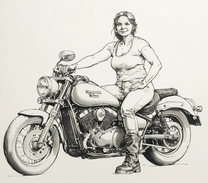 B11 Seated Female Scale Cruiser Rider Figure | Unpainted Figure
